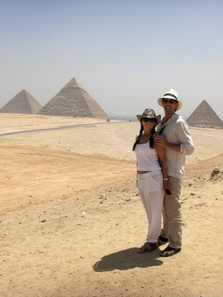 Beth and Kevin at the Pyramids of Giza